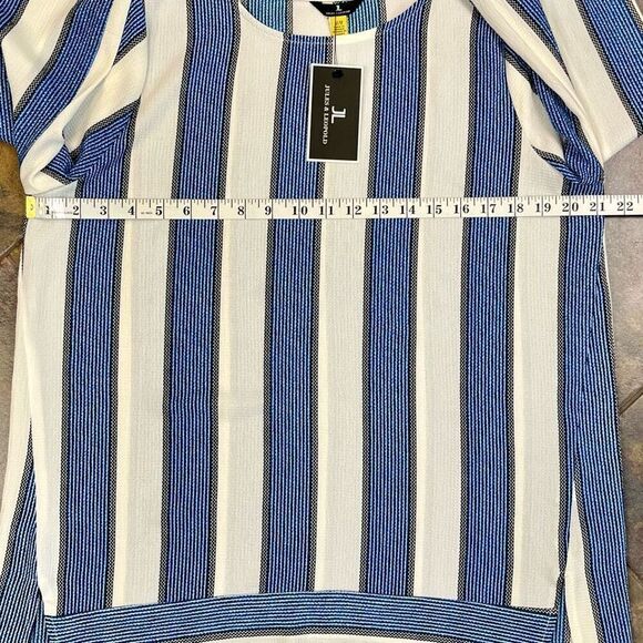 New! NWT Jules & Leopold Textured Striped 3/4 Sleeve Blouse Medium - Picture 6 of 9